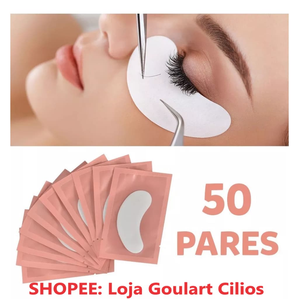 KIT 50 Pares Protetor De Pálpebra Em Gel Patch Pad Alongamento Cílios