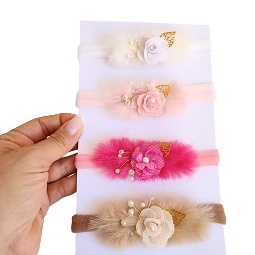 tiara pompom /pelo bebê 0 há 3 anos Cor branco rosa lilas candy color batizado, handband newborn