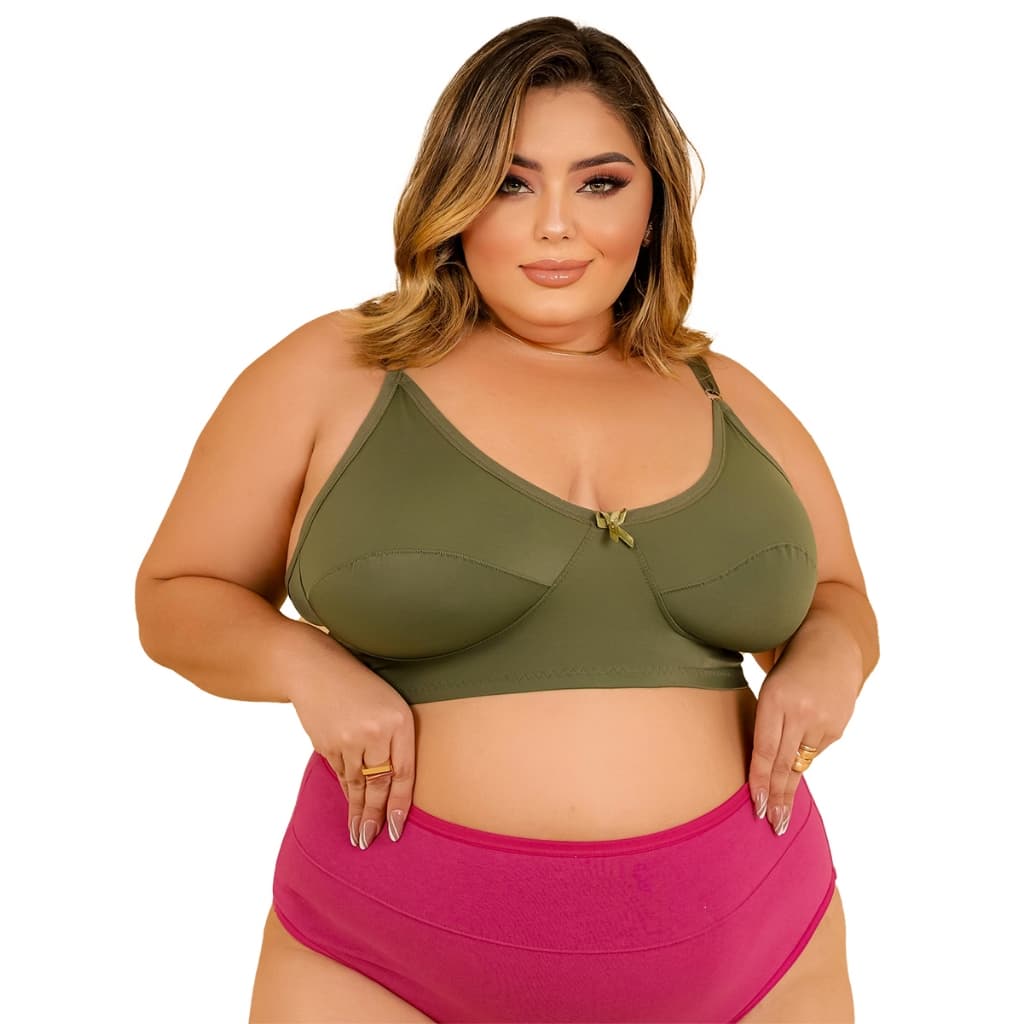 Sutiã Plus Size Sem Bojo Seio Grande Cetinete Alta Compressão Lateral Larga Empório Da Roupa
