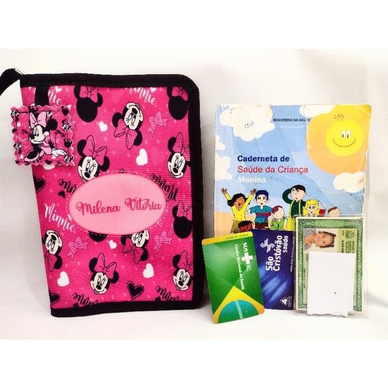 Capa para caderneta de vacina IMPERMEÁVEL Porta Documentos Infantil com zíper personalizado