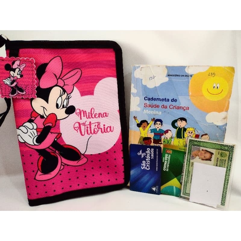 Capa para caderneta de vacina IMPERMEÁVEL Porta Documentos infantil com zíper Personalizada