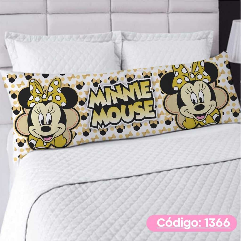 Capa De Travesseiro De Corpo Fronha Xuxão Com Ziper Personalizado 1.25x0.45cm Minnie Mickey