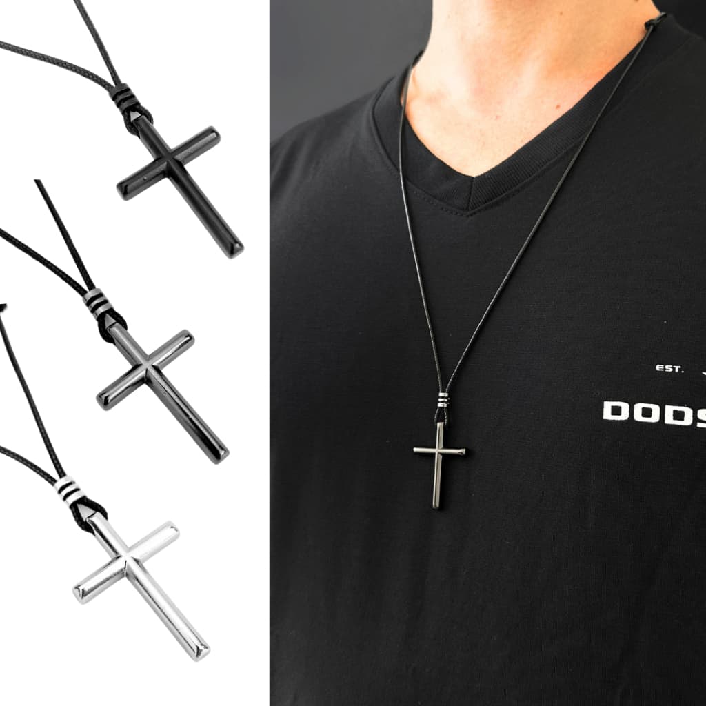 Colar Cordão Crucifixo Cruz Cristão Masculino Feminino