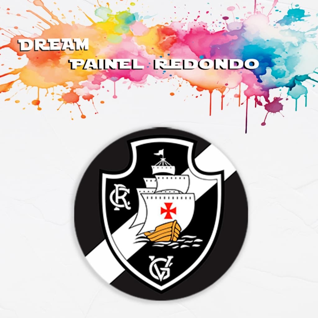 Capa Para Painel Redondo Temático Vasco da Gama Futebol Esporte Cenário Forográfico Decoração Festa