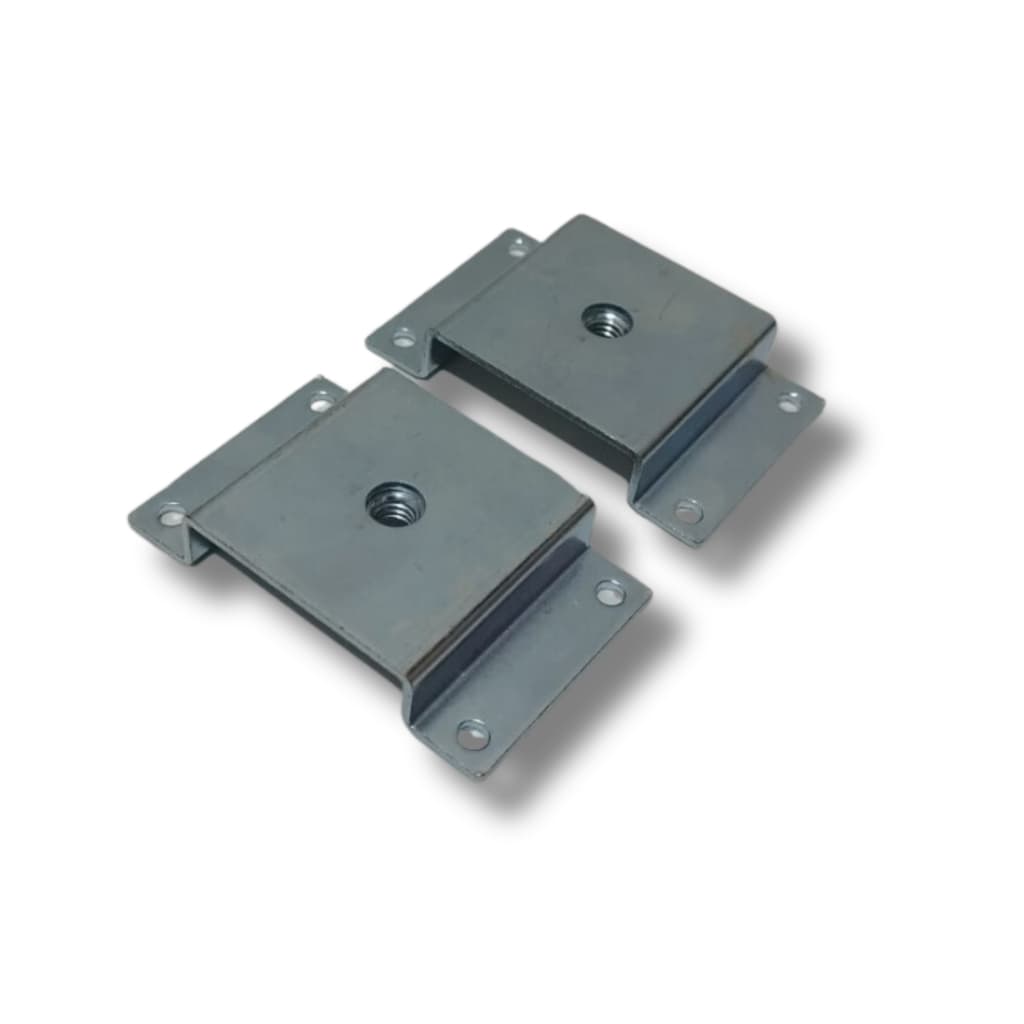 6 Chapinha Chapa Reta Fixação Base Metal Aço Pé Móveis