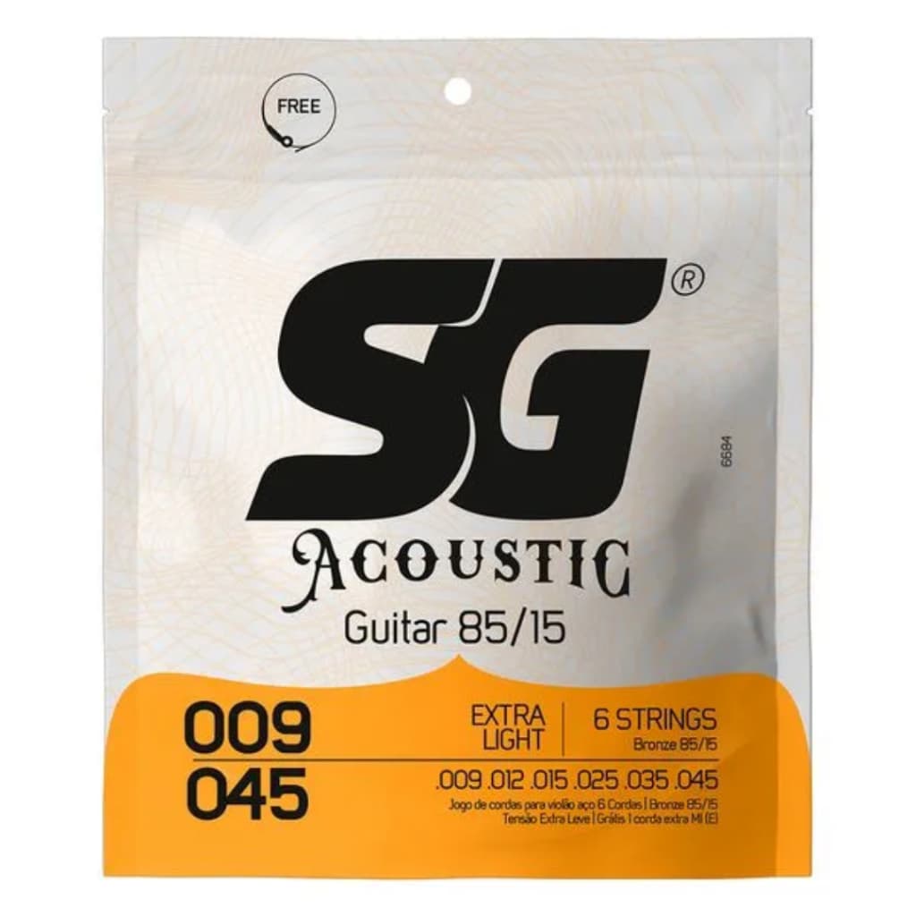 Encordoamento SG Aço 0.09 Bronze para Violão