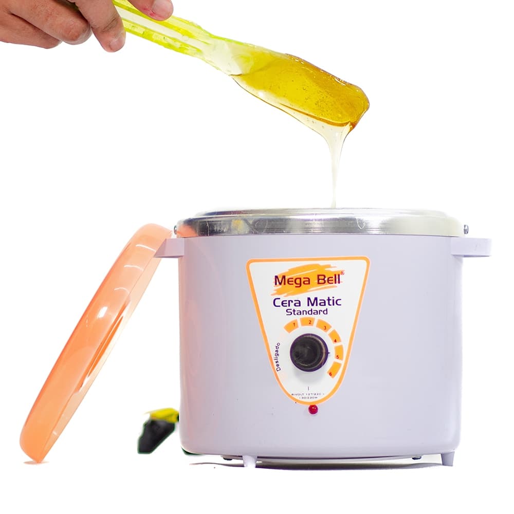 Panela Termocera para depilação Standard 700g Bivolt Sem Refil Branca Com Laranja (7174 MB)