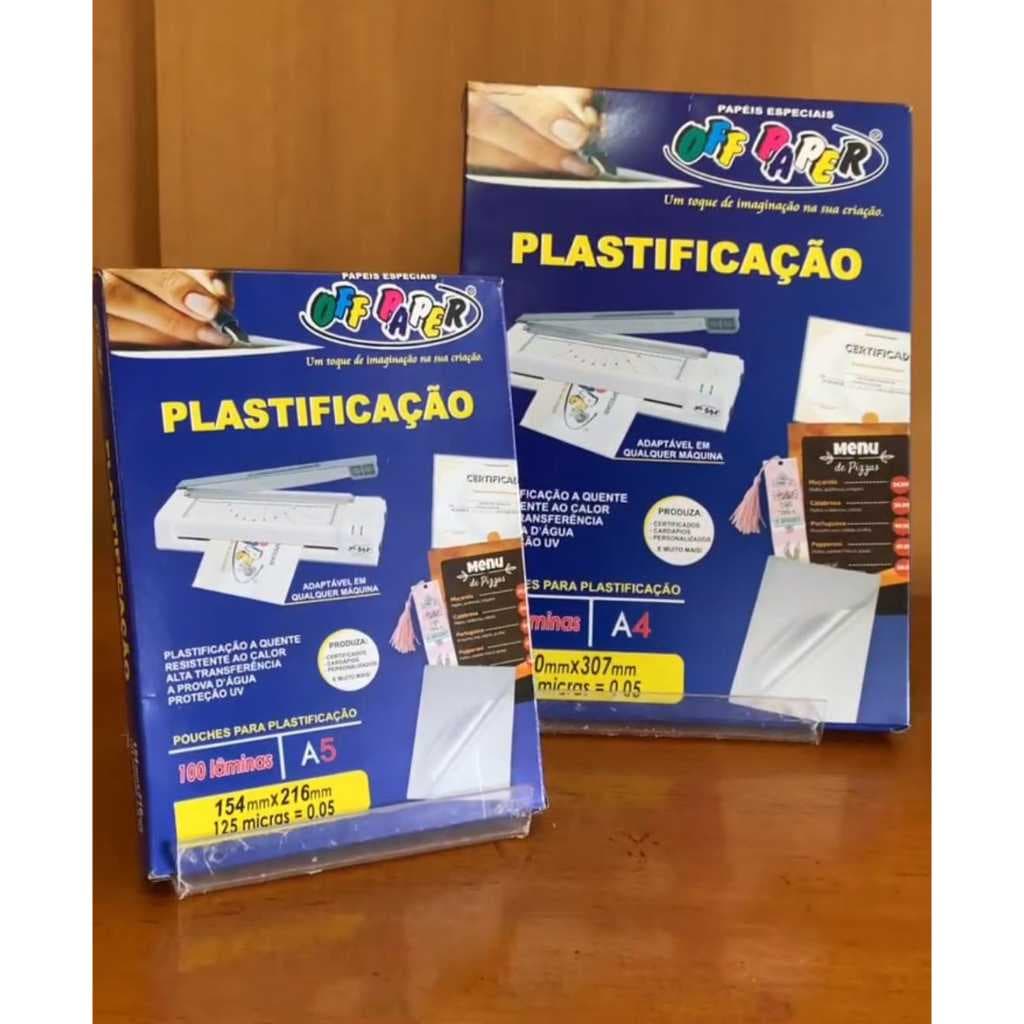 Plástico Para Plastificação (Polaseal) A5 154mmX216mm 125 Micras 100 fls Off Paper