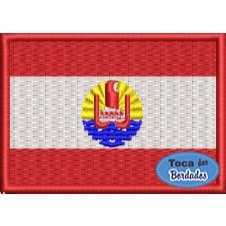 Patch Bordado Bandeira Taiti 5x7 cm Cód.BDP291