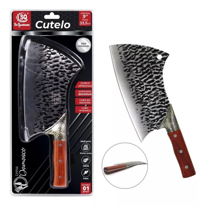 Faca Cutelo 9" Linha Damasco