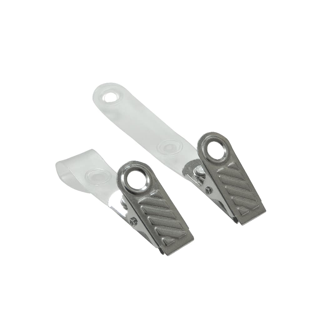 Presilha Jacaré com Alça Leitosa - Clips Jacaré para Crachá - 50 UN
