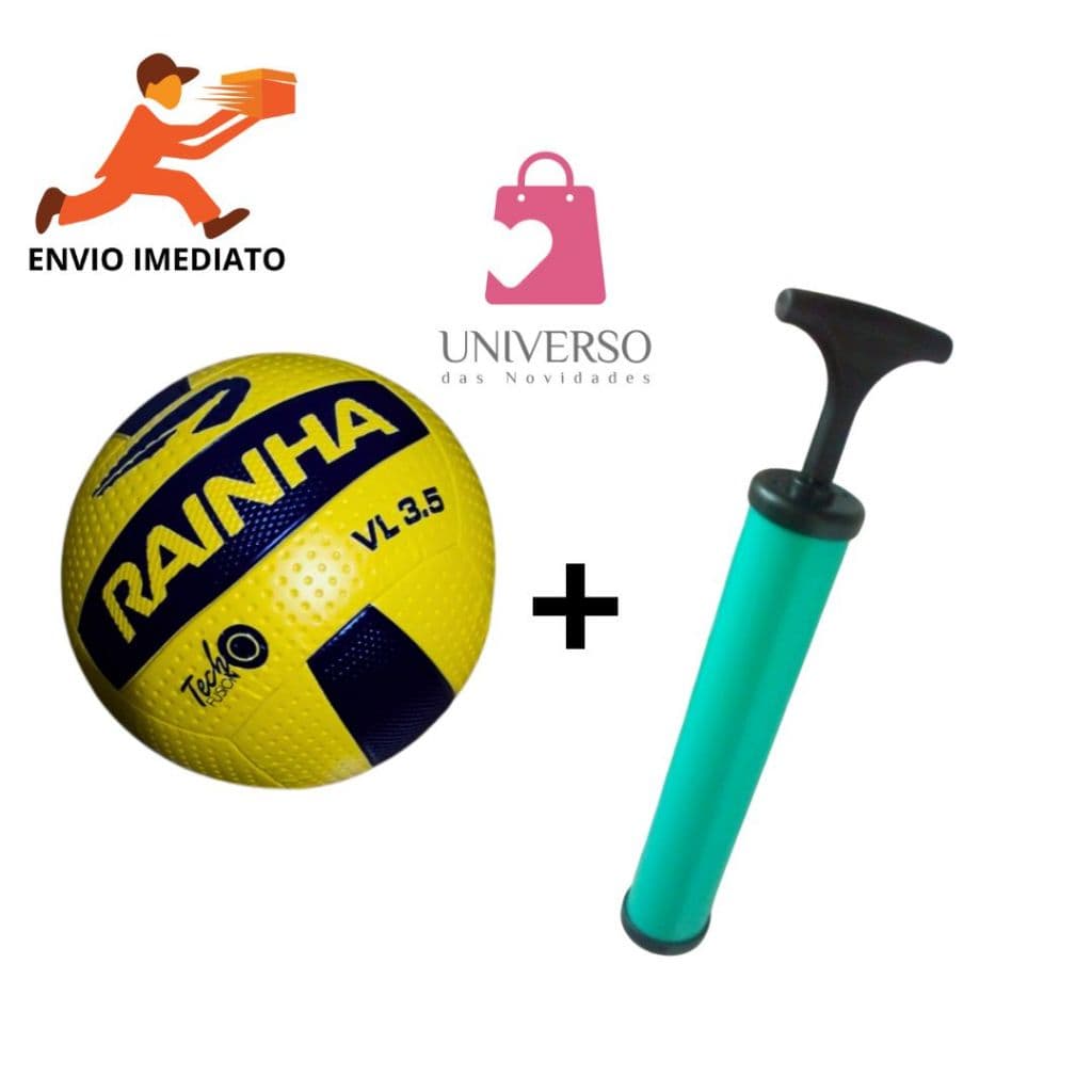 Bola De Vôleibol Amarela 3.5 Campo E Praia Original Resistente E Bomba De Ar Para Encher