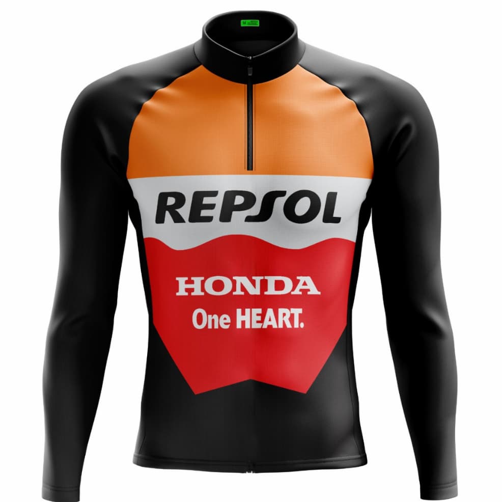 Camisa de Ciclismo Roupa Masculina Repsol Camiseta Manga Longa Bike Frio Inverno Way