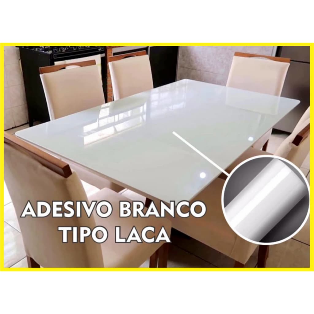 Mesa Vinil Branco Profissional Mesa de Jantar escritório E Decoração de Vidros em Geral Efeito laca Laquear
