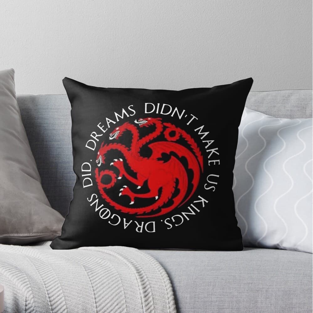Almofada Casa do Dragão House of Dragons targaryen dracarys Fire and Blood