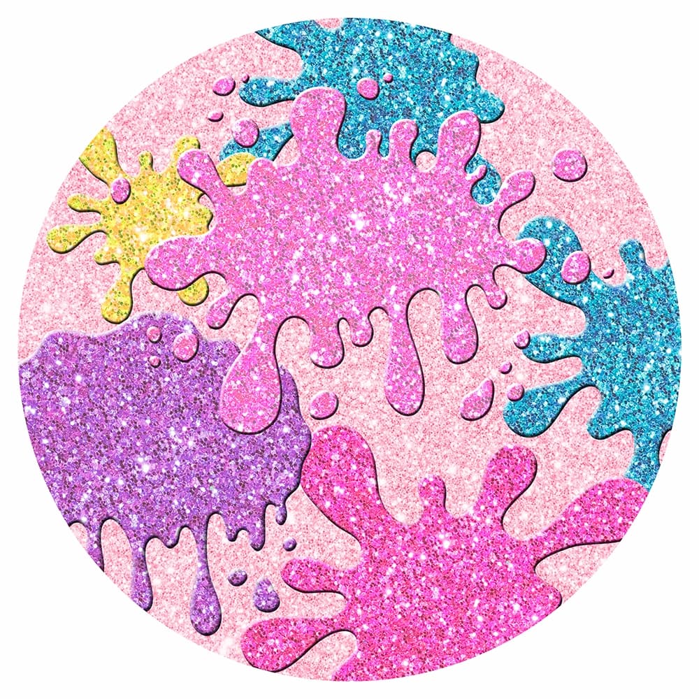 Painel de Festa Redondo em Tecido Sublimado - Slime