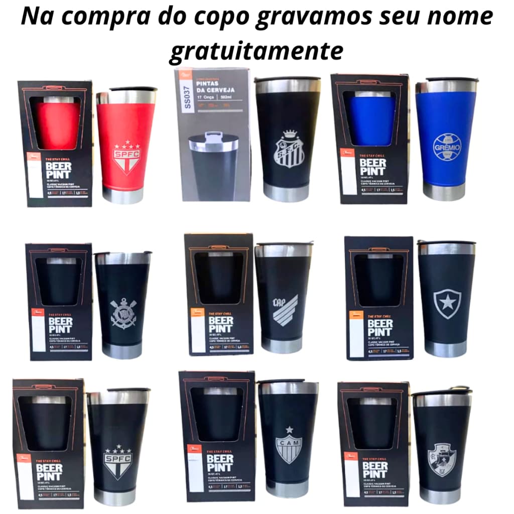 Copo térmico Inox personalizado TIMES com NOME