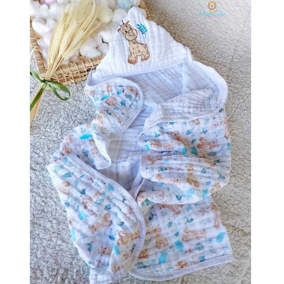 Toalha De Banho Bebe com Capuz 3 Camadas De Fralda a toalha que acompanha o crescimento do seu filho