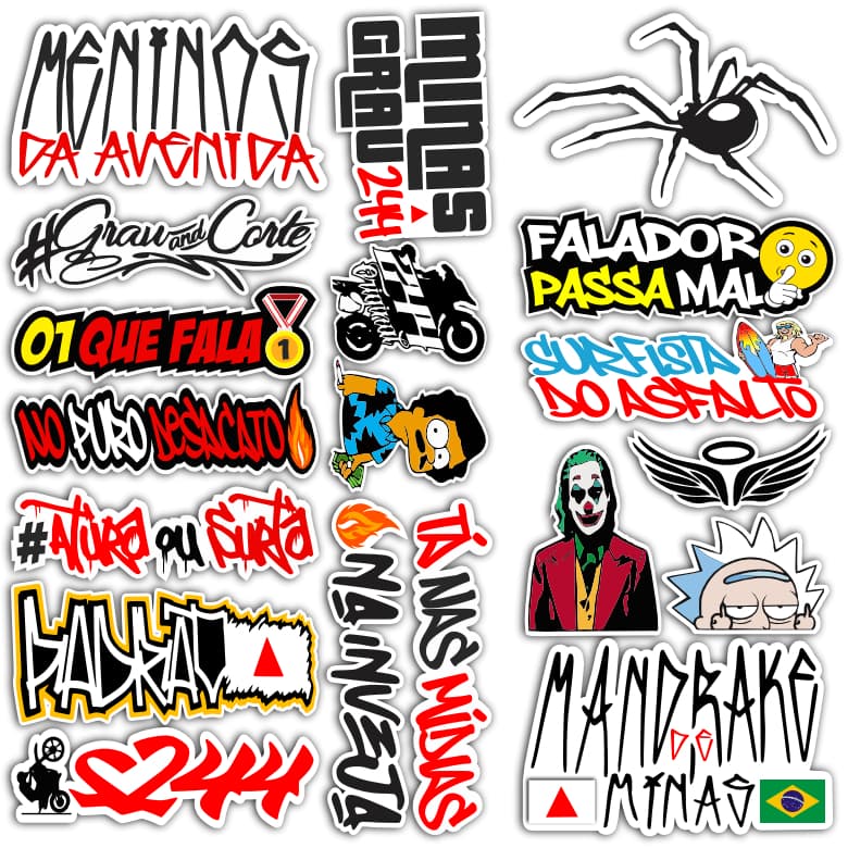 Adesivos Mandrake Minas 244 para Bike cartela Carro Moto Capacete impreshow M28