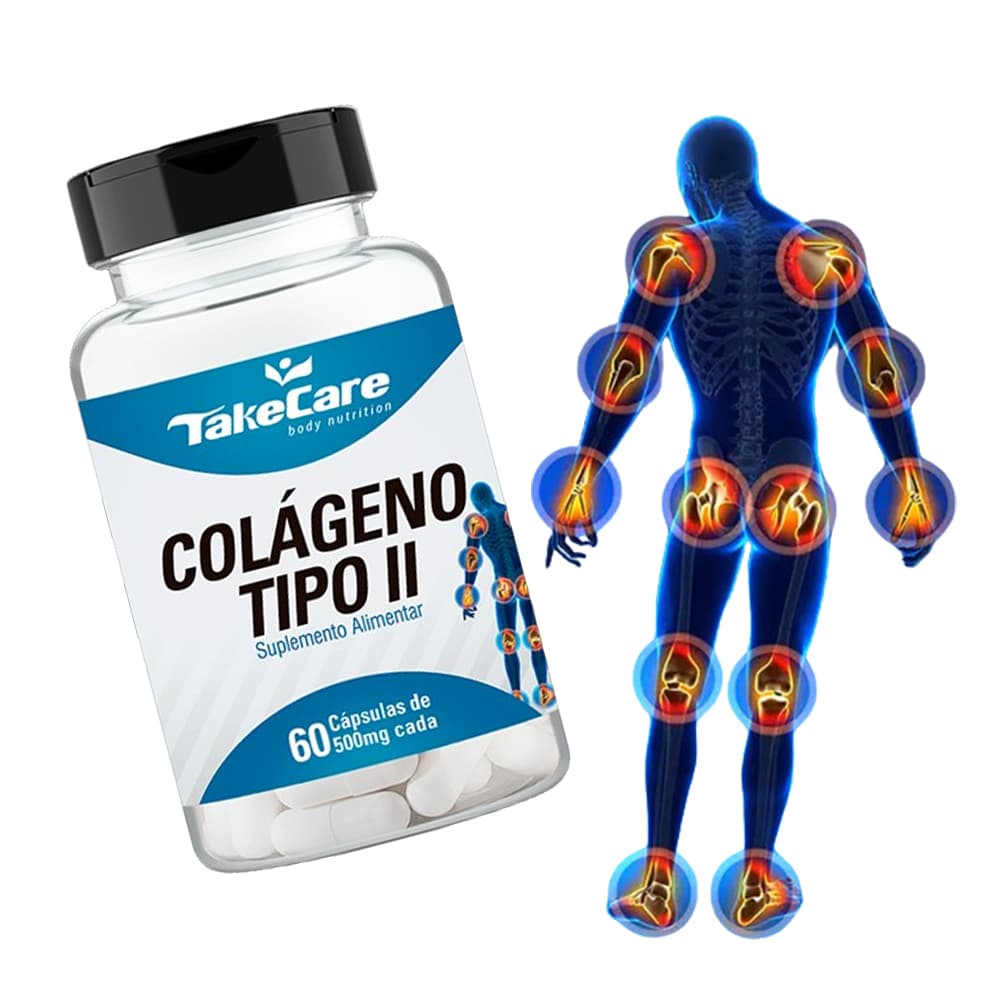 Colágeno Tipo 2 II Premium - 60 Caps Dores Articulares Take Care - 1 mês de uso
