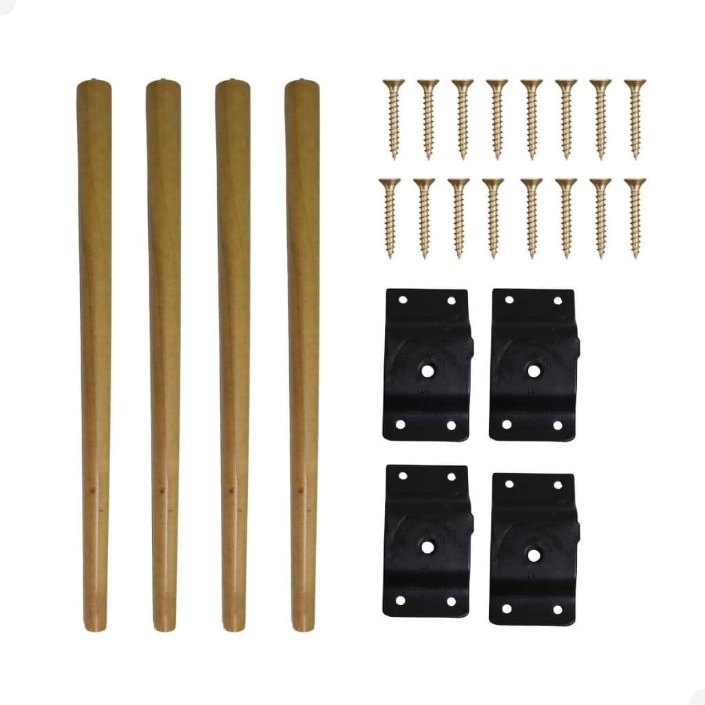 Kit 4 Pés Palito de Rosquear Retro de 70 cm com Chapinha e Parafuso