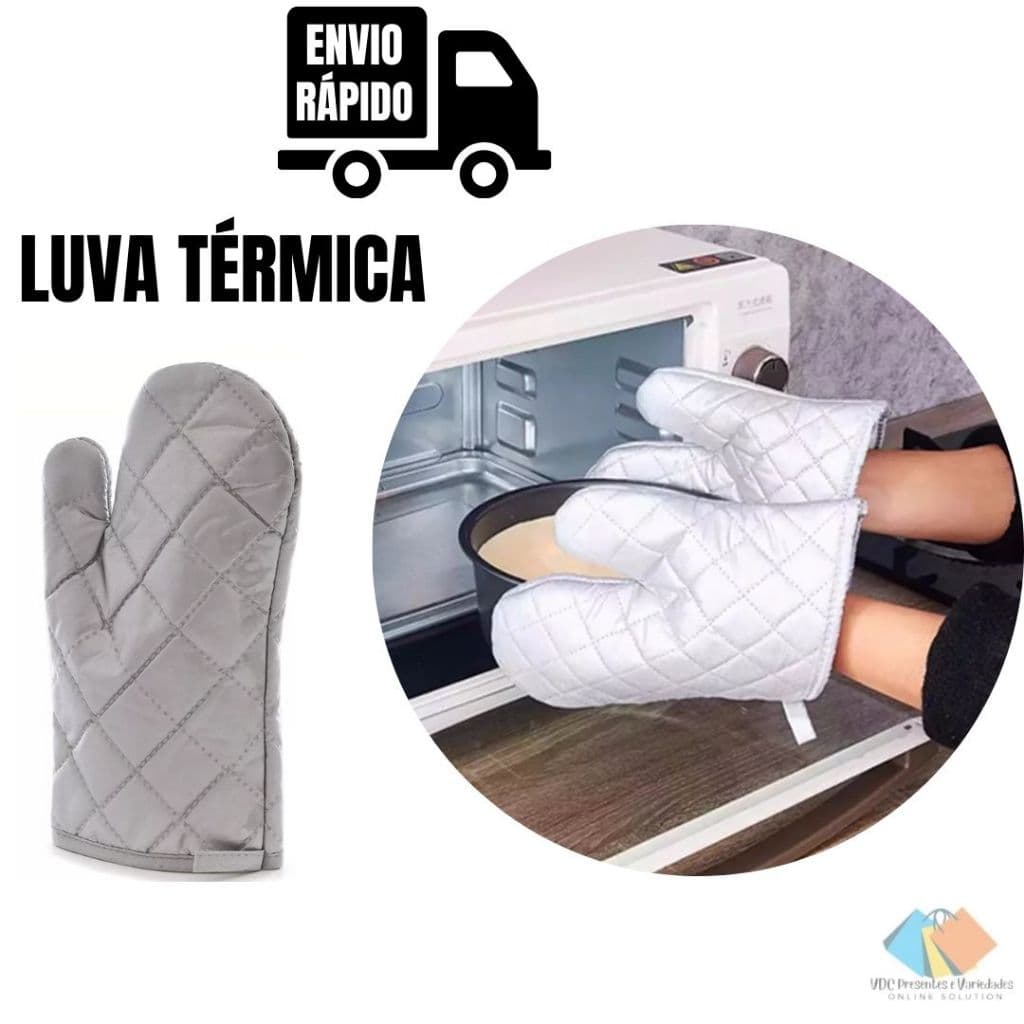 Luva de Forno e Fogão Térmica Quente Proteção na Cozinha