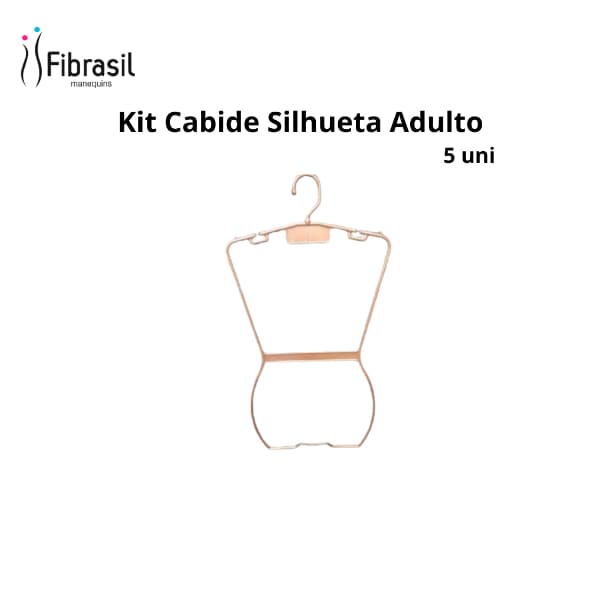 Kit Cabide Silhueta Adulto em Rose Gold 5 Unidades