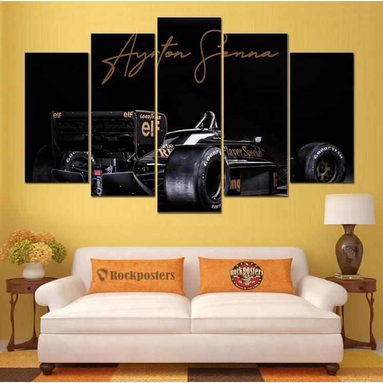 Quadro para decorar ambiente F1 Ayrton Senna 5 peças