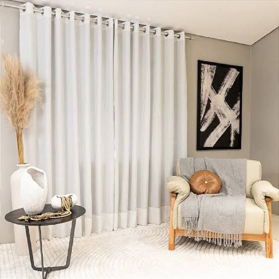 Cortina de Linho Voil Flame 3,00mts X 1,50mts Linho Decorações