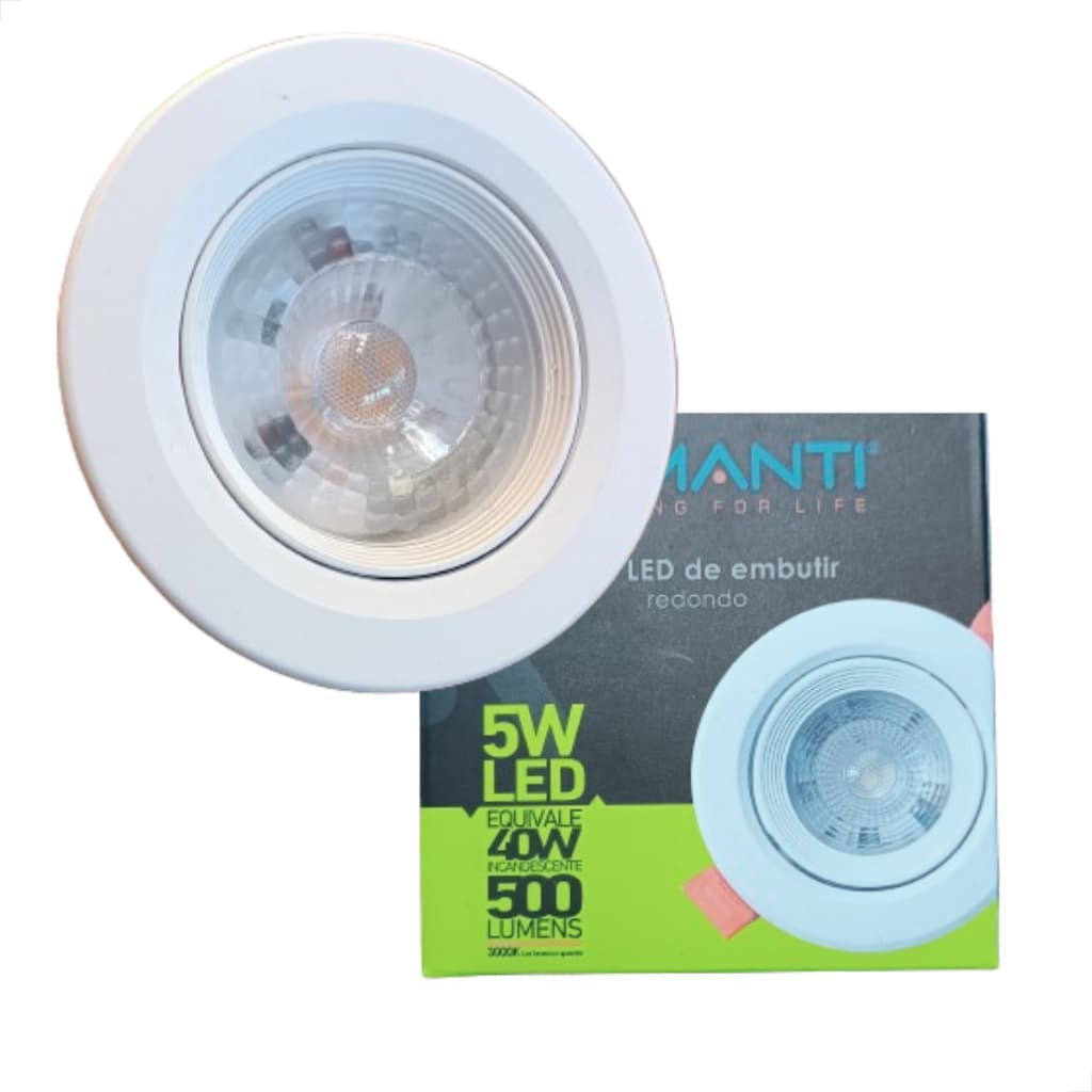 Spot Embutir 5w Redondo Direcionável Branco Quente 3000k