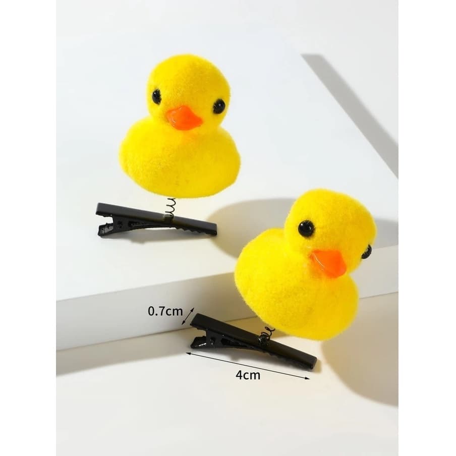 KIT COM 4 Grampos Presilha de Patinhos Pato Clip Amarelinho unissex