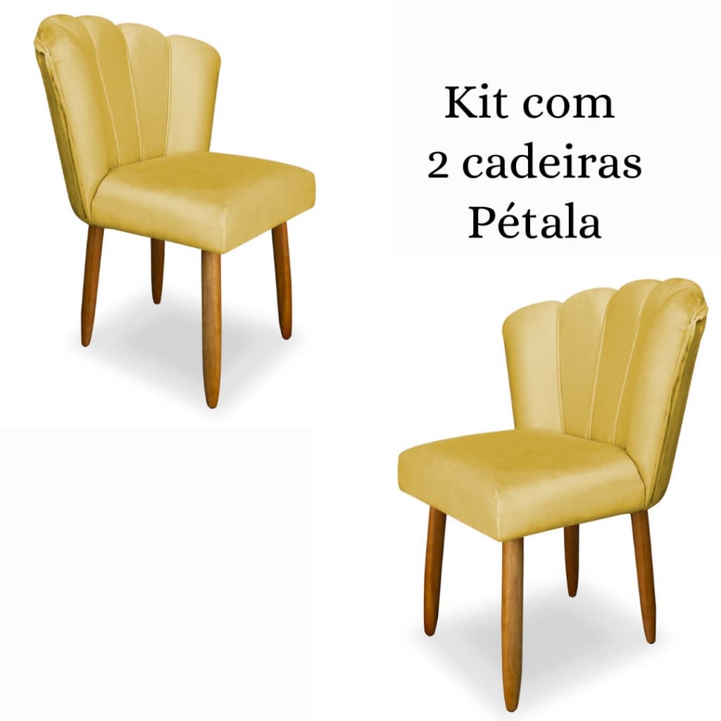 Kit 2 Cadeira De Jantar/Penteadeira/Sala/Quarto/Balcao Pétala Veludo