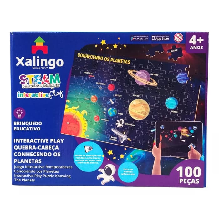 Quebra cabeça interativo dos planetas - Brinquedos Xalingo