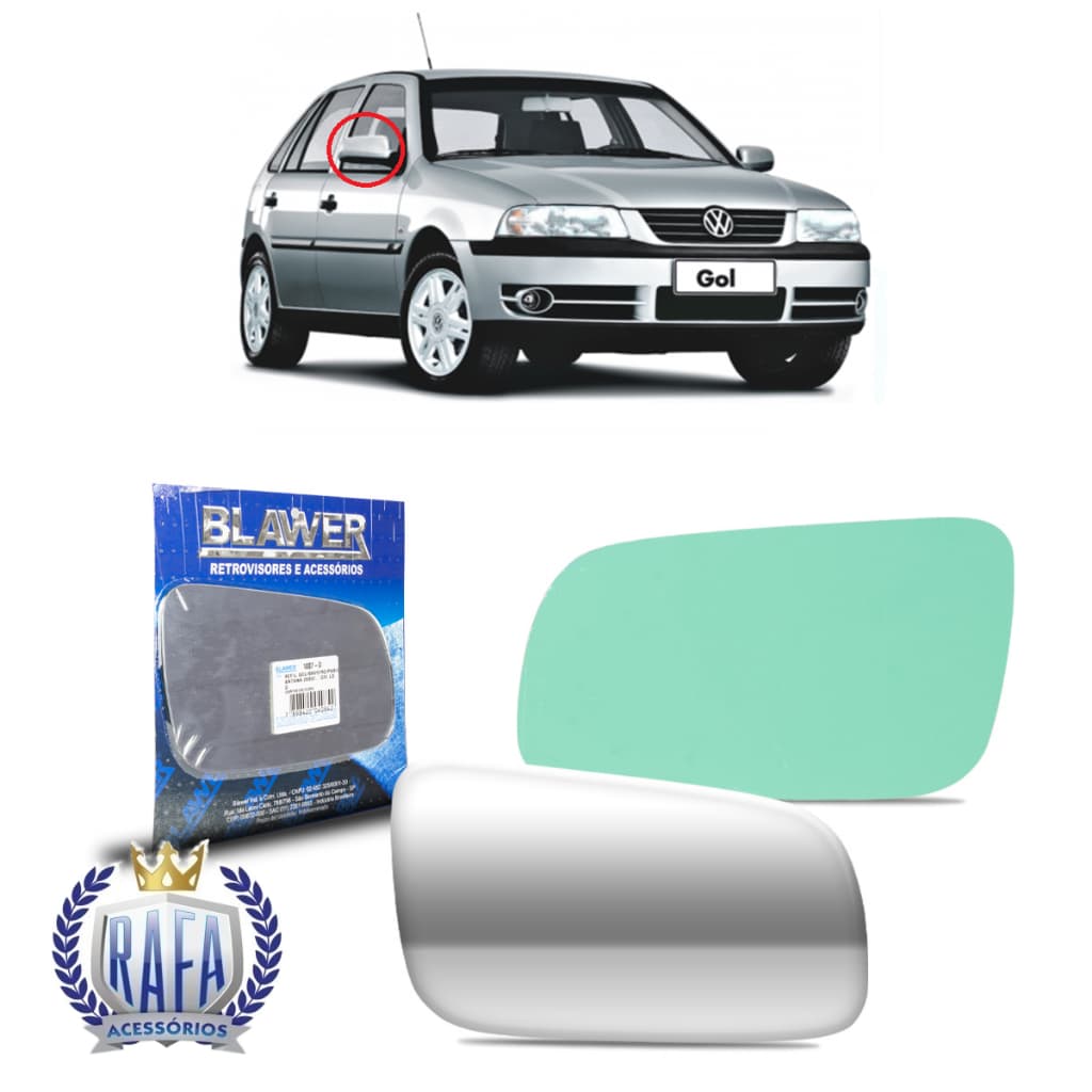 Vidro espelho refil lente retrovisor gol parati saveiro G3 G4 Santana 2000 2001 2002 2003 2004 2005 2006 2007 2008