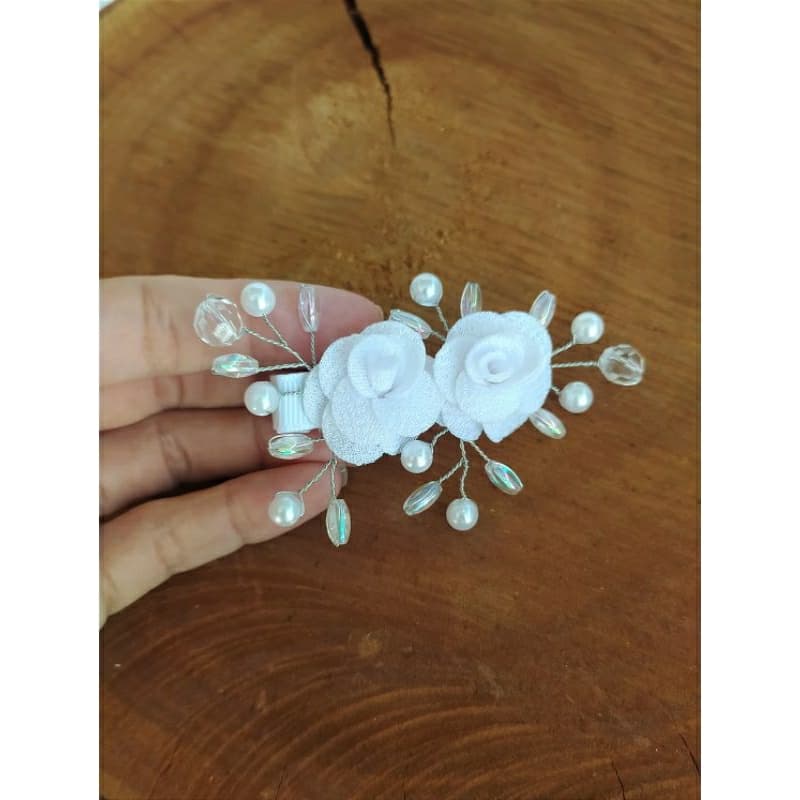 Aplique de cabelo flores aramado pequeno 7,5 cm laço de cabelo