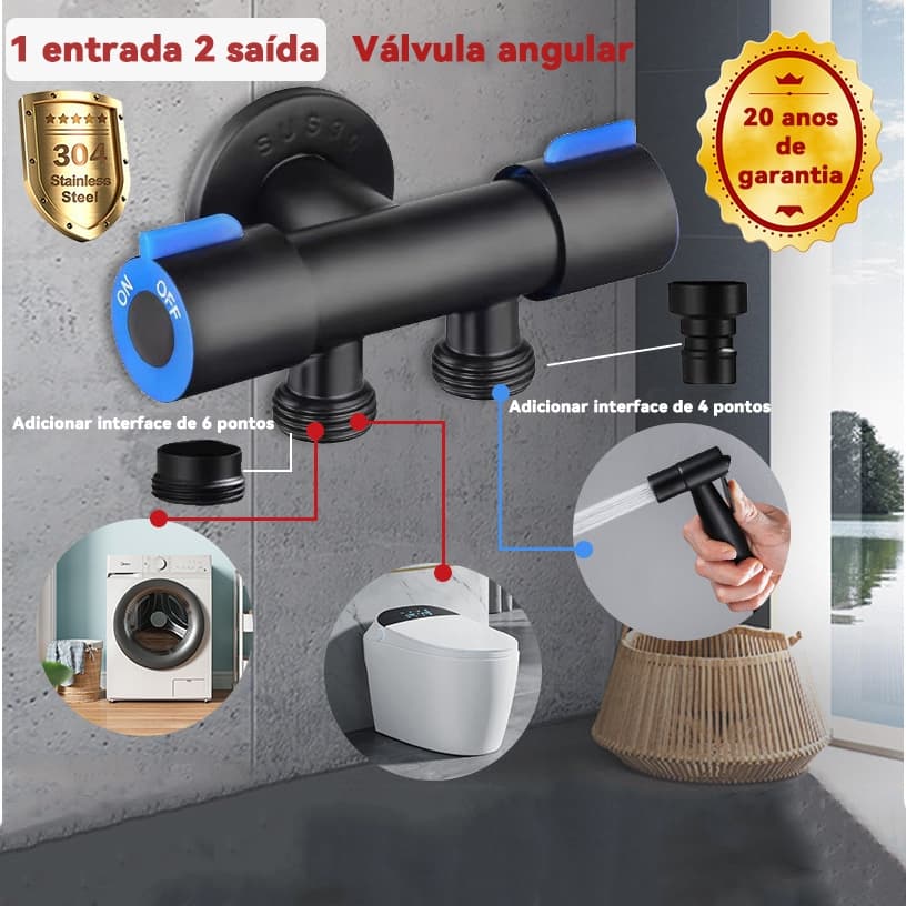 Válvula angular de aço inoxidável 304
