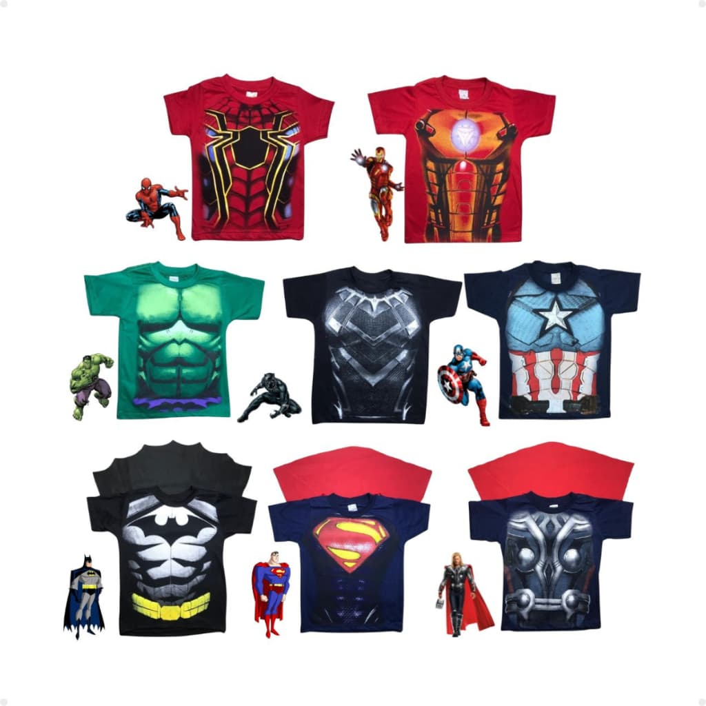 Camiseta Infantil Personagens-super Heróis Escolha