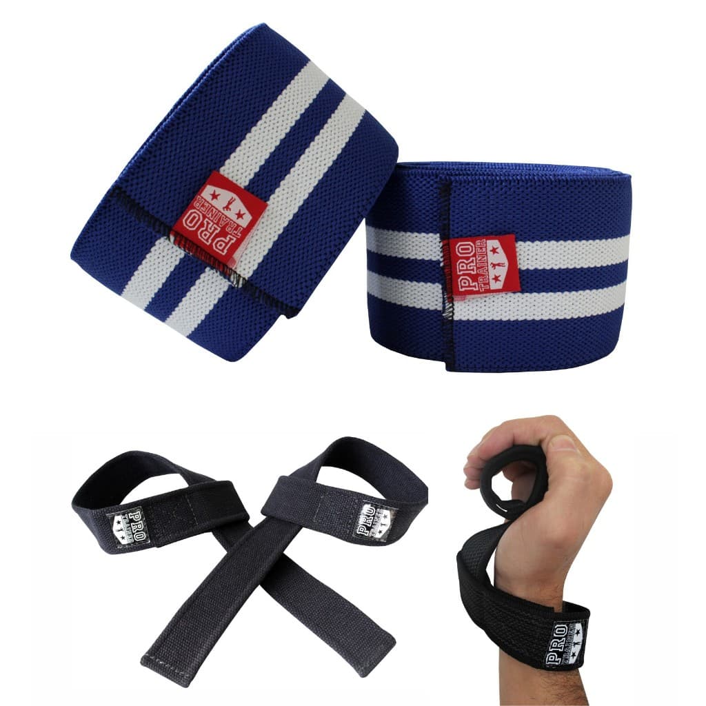 Kit Faixa De Joelho + Strap Fita Algodão Treino Compressão