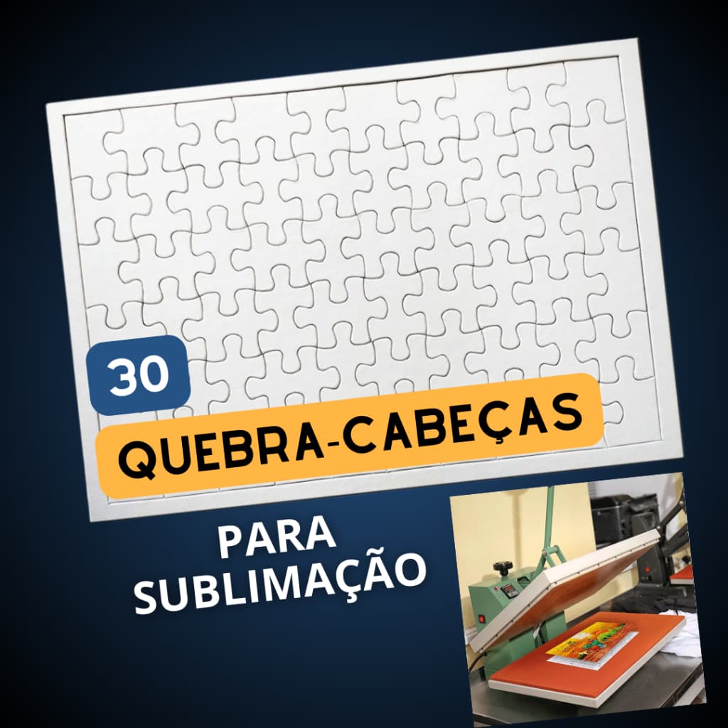 Kit 30 Quebra Cabeça Para Sublimação - 60 Peças Cada - Personalização Sublimar Em Branco