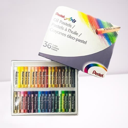Giz Pastel Oleoso Estojo C/36 Cores Pentel Macio.