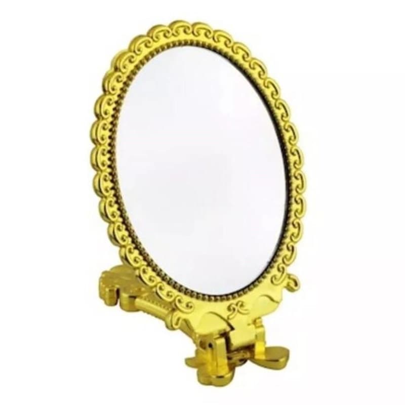 Espelho De Mão Provençal Princesas Dobrável 19cm/Reto 25cm Para Maquiagem - Promocao