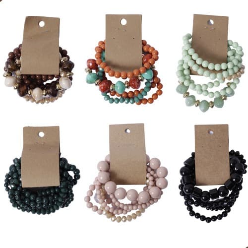kit Conjunto Pulseiras c/ Brinco Coloridas Sortidas Pedras Pequenas Grandes Várias Cores