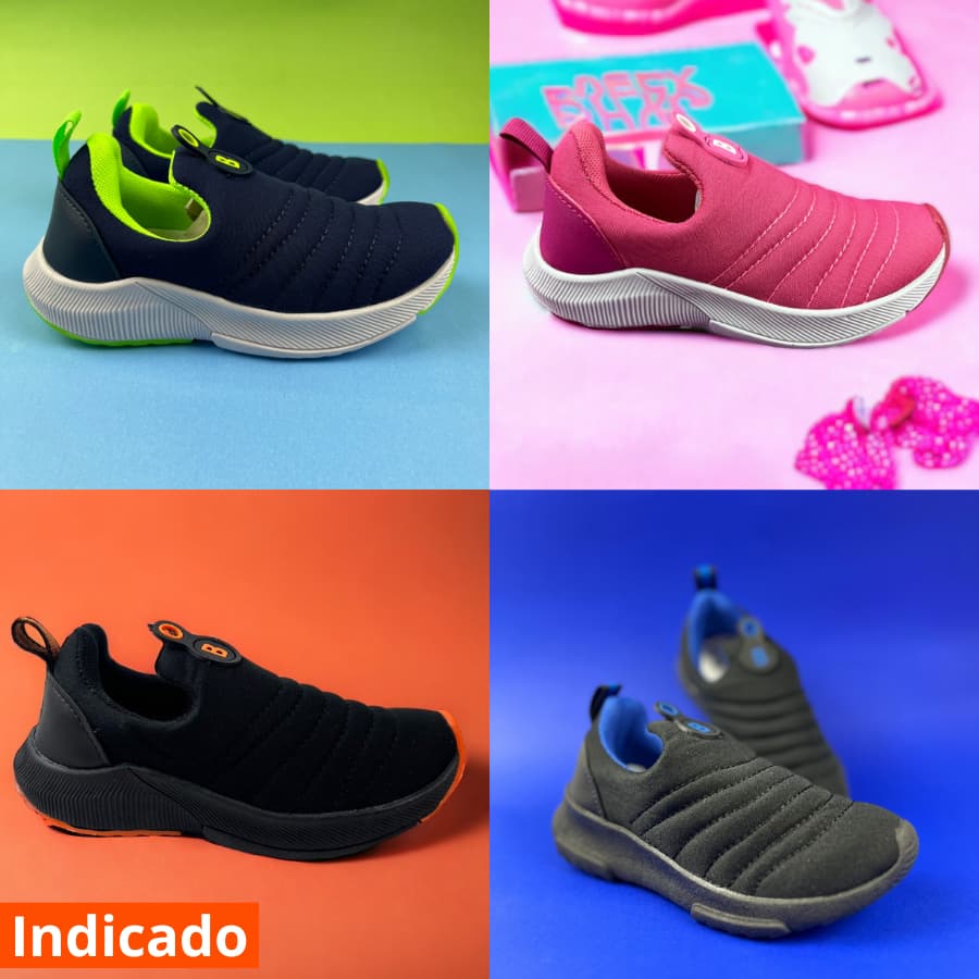 Tênis Slip On Infantil Sem Cadarço Confortável Macio Antiderrapante Para Brincar Escola Lazer Envio Imediato