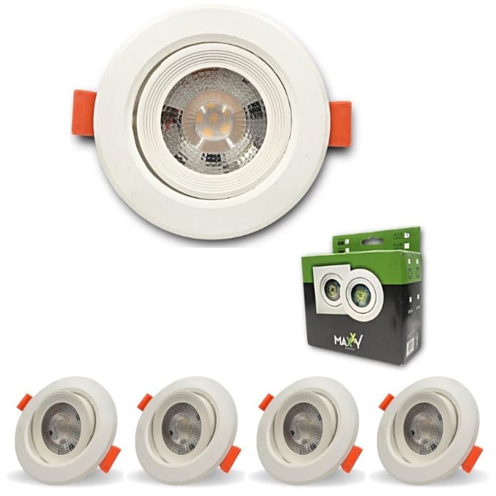 Kit 5 Spot Dicroica Redondo Direcionável Led Smd 5w FRIO iluminação residencial/comercial embutir