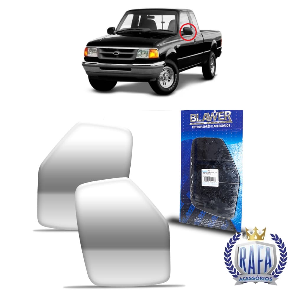 LENTE DO RETROVISOR SEM BASE FORD RANGER 2008 2009 ESPELHADO LADO ESQUERDO