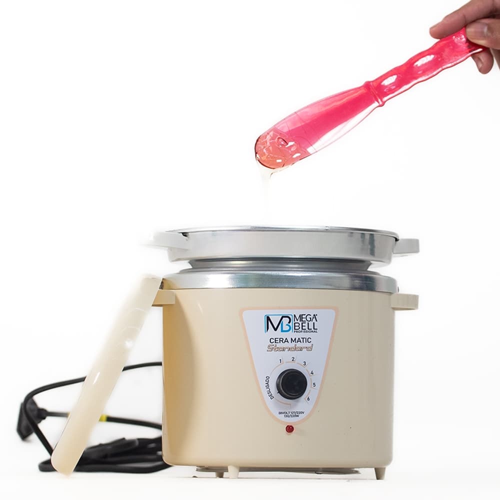Panela Termocera para Depilação Standard 900g Bivolt Com Refil Bege - Mega Bell (7215 MB)