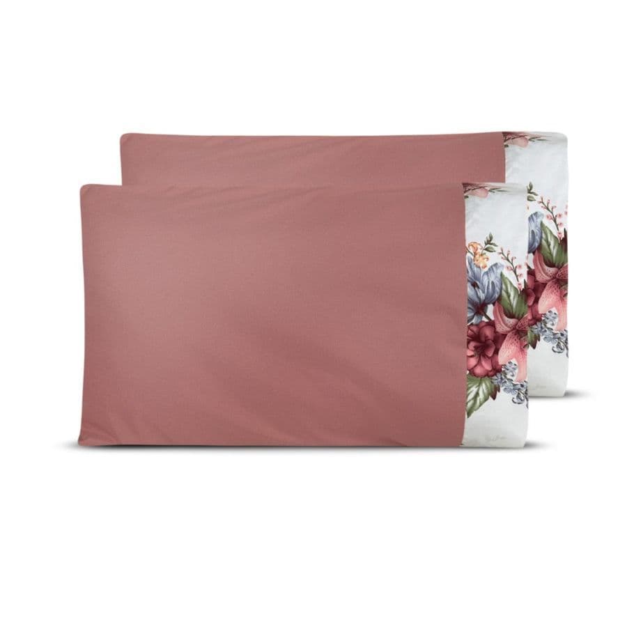 Kit 02 Fronhas Avulsa Algodão Egípcio 400 Fios Várias Cores Rose
