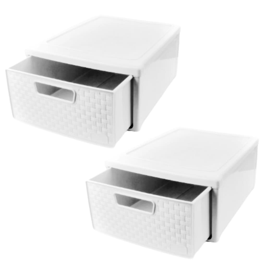 Kit 2 Gaveteiro Modular Plastico para Decoração e organização Rattan Empilhável Nitron