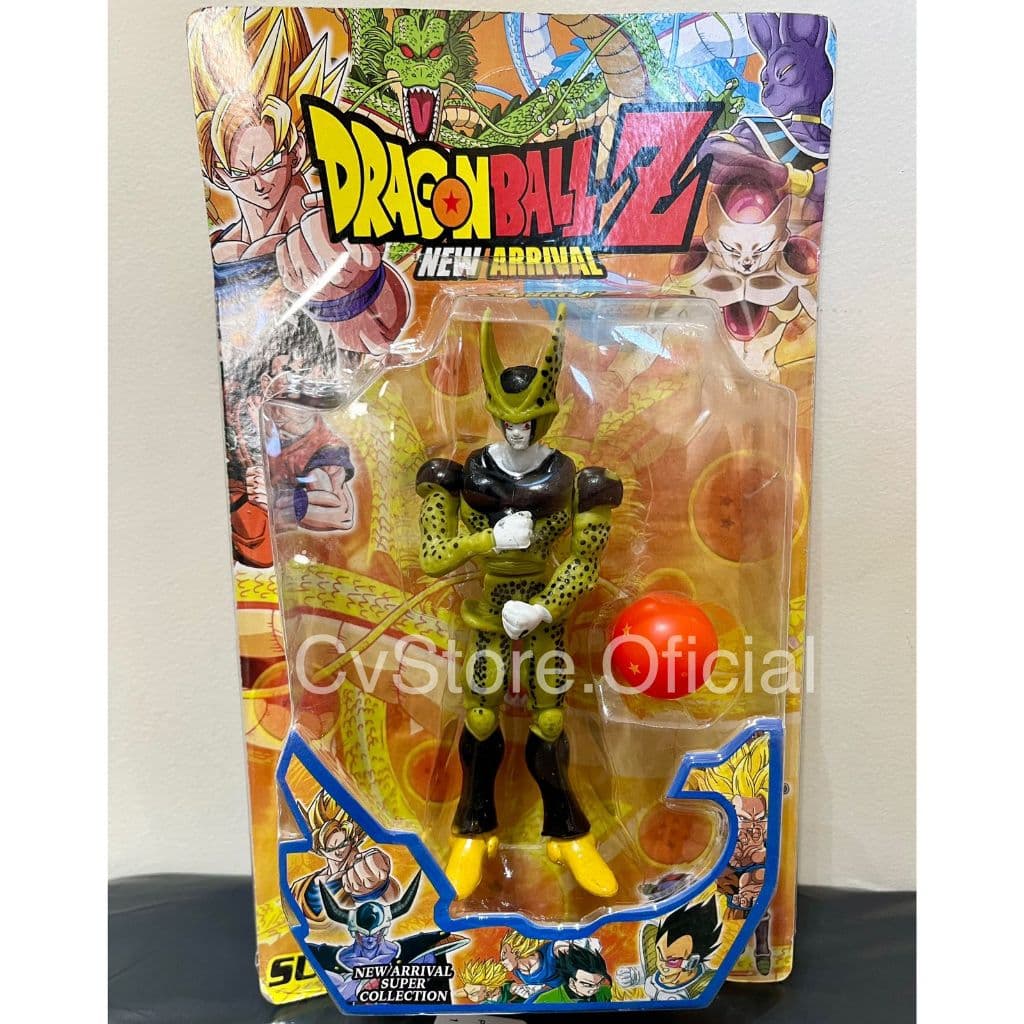 Kit Boneco Cell + Esfera Do Dragão Dragon Ball Z Articulado Vilão Coleção Anime Miniatura Herói Colecionador