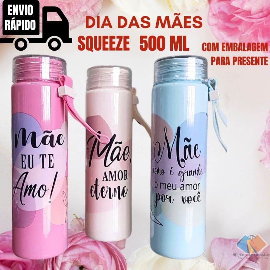 Garrafa Squeeze 500 ML Plástico Garrafinha Presente Com Embalagem